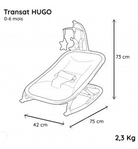 TRANSAT HUGO GRIS 0-6 mois